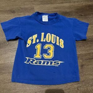 Vintage Y2K NFL St Louis Rams Kurt Warner Kids Graphic T Shirt Official Kids 5/6